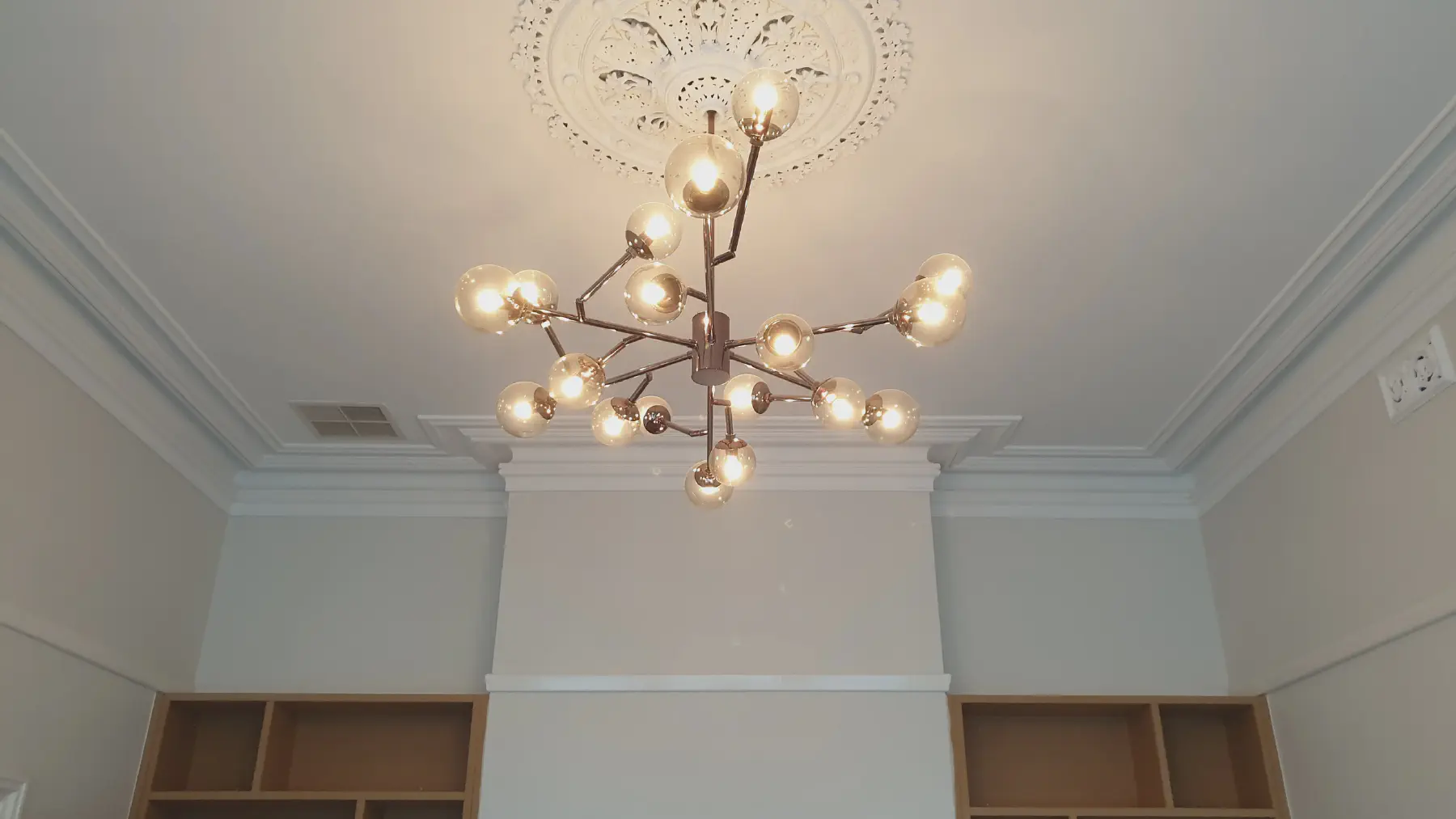 Lighting installed in a period room in Balwyn