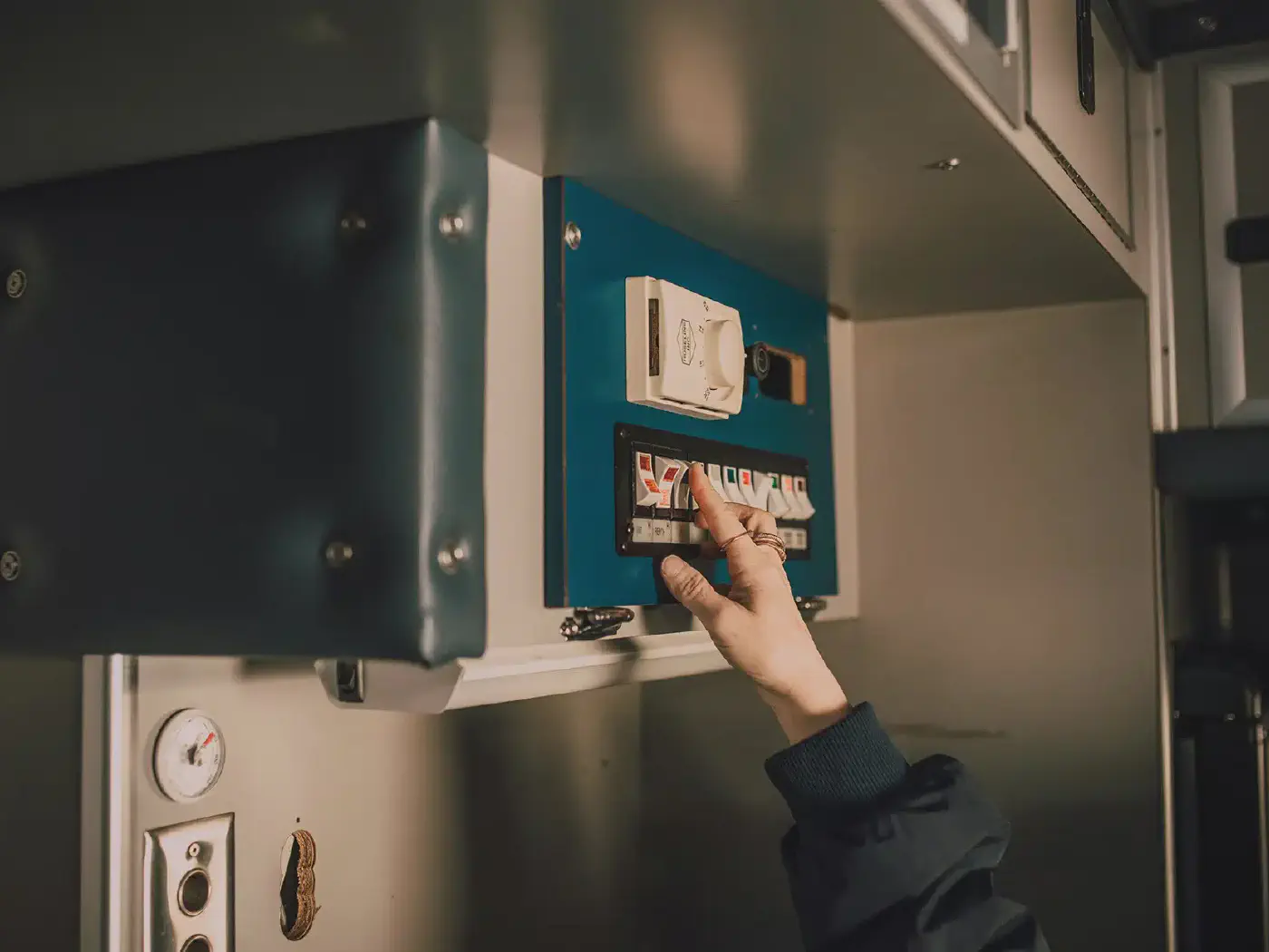 Switchboard panel opened up on an after-hours call in Bentleigh